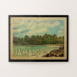 Jamaica Jigsaw Puzzle Vintage Travel ジグソーパズル<br><div class="desc">Jamaica design in Vintage Travel style featuring a tropical scene with palm trees.</div>