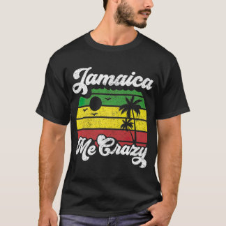 Jamaica Me Crazy Rasta Roots Rock Reggae Retro Tシャツ