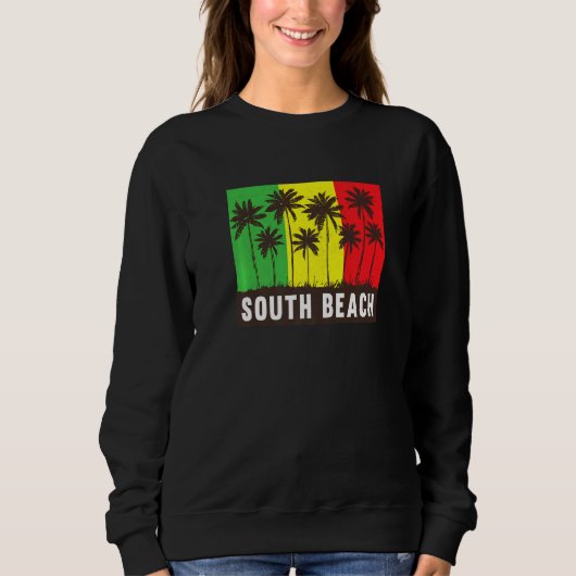 Jamaica Miami South Beach Fl Rasta Flag Miami Jama スウェットシャツ (正面)