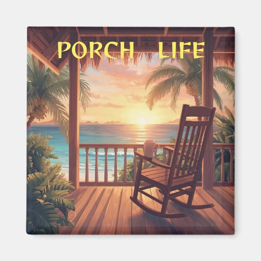 Jamaica porch life sunset マグネット (正面)