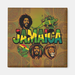 Jamaica proud magnet with jamaican colors マグネット