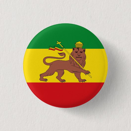 Jamaica Rasta Flag - hAILE sELASSIE I - Rasta Love 缶バッジ (正面)