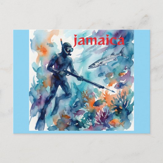 Jamaica spearfishing ポストカード (正面)