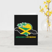 Jamaica Strong I Love Jamaican Flag Heart Women Me カード (黄色い花)