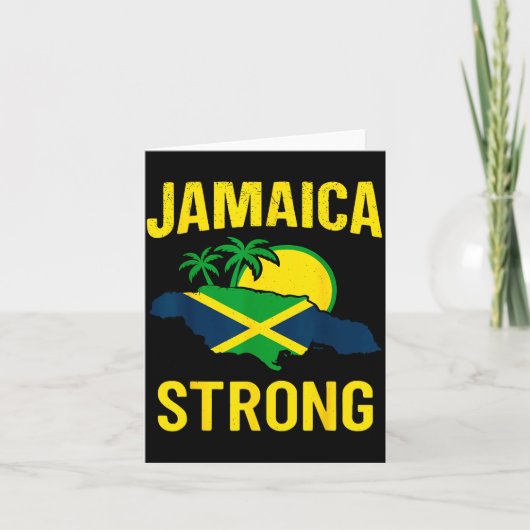 Jamaica Strong I Love Jamaican Flag Heart Women Me カード (正面)