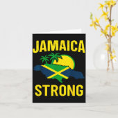 Jamaica Strong I Love Jamaican Flag Heart Women Me カード (黄色い花)