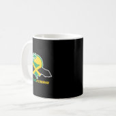 Jamaica Strong I Love Jamaican Flag Heart Women Me コーヒーマグカップ (正面左)