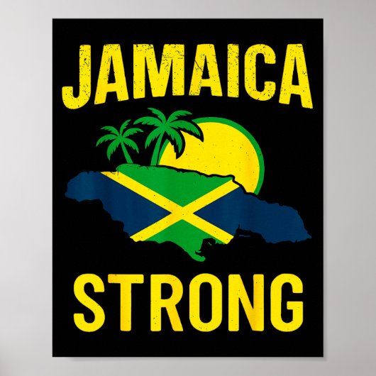Jamaica Strong I Love Jamaican Flag Heart Women Me ポスター (正面)