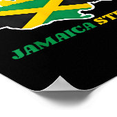 Jamaica Strong I Love Jamaican Flag Heart Women Me ポスター (角)