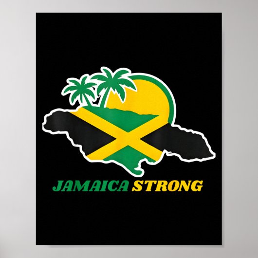 Jamaica Strong I Love Jamaican Flag Heart Women Me ポスター (正面)