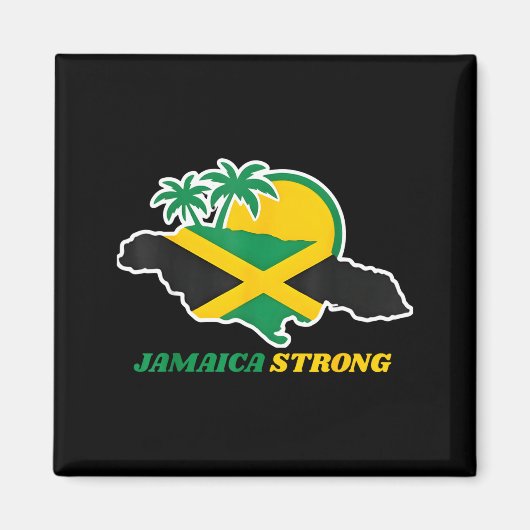 Jamaica Strong I Love Jamaican Flag Heart Women Me マグネット (正面)