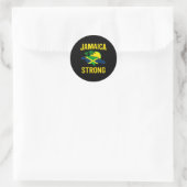 Jamaica Strong I Love Jamaican Flag Heart Women Me ラウンドシール (バッグ)
