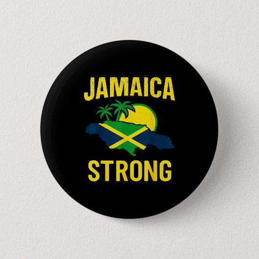 Jamaica Strong I Love Jamaican Flag Heart Women Me 缶バッジ (正面)