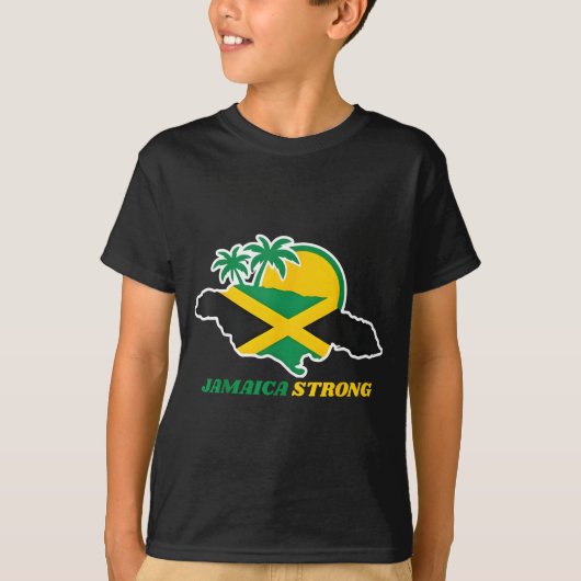 Jamaica Strong I Love Jamaican Flag Heart Women Me Tシャツ (正面)