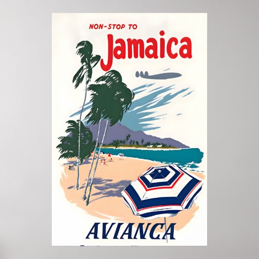 Jamaica Travel Poster Jamaican Art Print ポスター (正面)