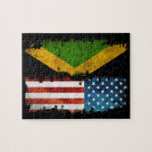 Jamaican American Flag Jamaica Usa ジグソーパズル (横)