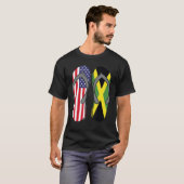 Jamaican American Flag Sandals USA Jamaica Root Pr Tシャツ (正面フル)