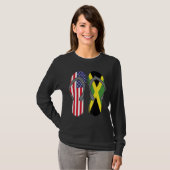 Jamaican American Flag Sandals USA Jamaica Root Pr Tシャツ (正面フル)