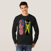 Jamaican American Flag Sandals USA Jamaica Root Pr Tシャツ (正面フル)