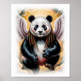 Jamaican Angel Panda Design on a ポスター