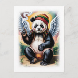 Jamaican Angel Panda takes a break on a White シーズンポストカード