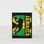 Jamaican Bysketbyll Player Jamaica Flag Bysketbyll カード (黄色い花)