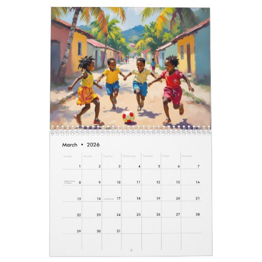 Jamaican calendar カレンダー (3月 2026)