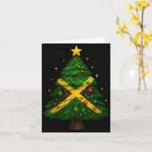 Jamaican Christmas Tree Design, Festive Holiday Gr カード (黄色い花)