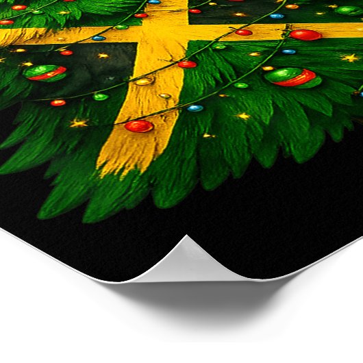 Jamaican Christmas Tree Design, Festive Holiday Gr ポスター (角)