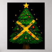 Jamaican Christmas Tree Design, Festive Holiday Gr ポスター (正面)