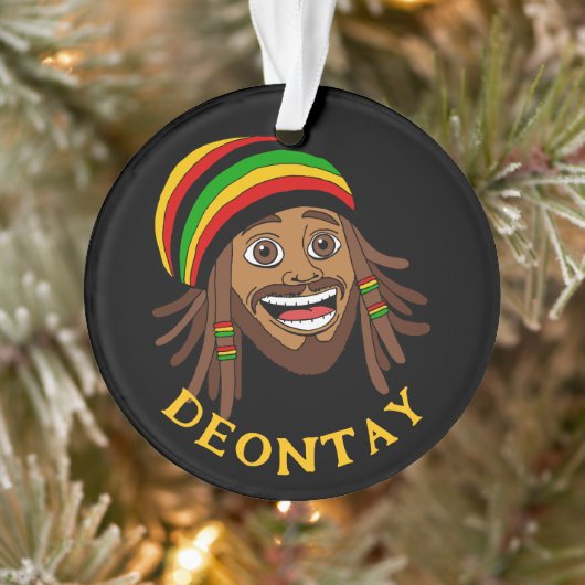 Jamaican Cute Rasta Man Personalized オーナメント (ツリー)