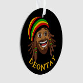 Jamaican Cute Rasta Man Personalized オーナメント (正面)