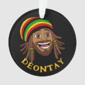 Jamaican Cute Rasta Man Personalized オーナメント (正面)