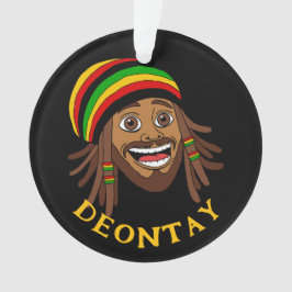 Jamaican Cute Rasta Man Personalized オーナメント