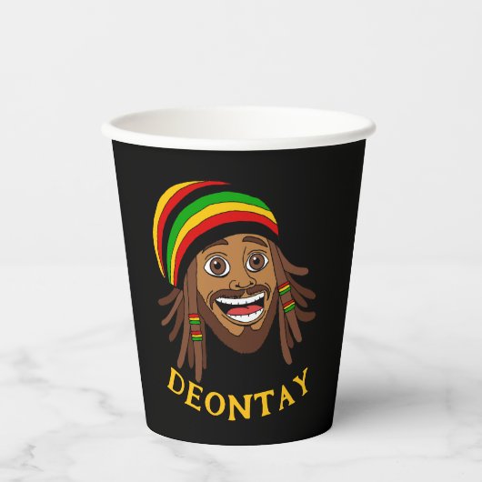 Jamaican Cute Rasta Man Personalized 紙コップ (正面)