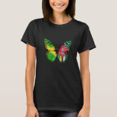 Jamaican Dominican Flag Butterfly   Tシャツ (正面)