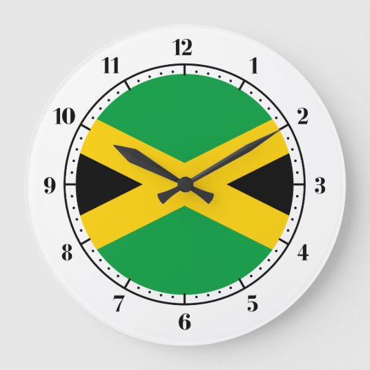 Jamaican flag ラージ壁時計 (正面)