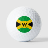 Jamaican Flag Add Your Initial Monogram ゴルフボール (正面)