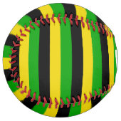 Jamaican Flag Colors Striped ソフトボール (正面左)