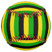 Jamaican Flag Colors Striped ソフトボール (裏面)