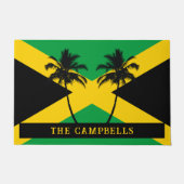 Jamaican Flag Family Name ドアマット (正面)