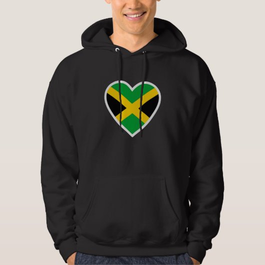 Jamaican Flag Heart Love Jamaica  Women Men Kids パーカ (正面)