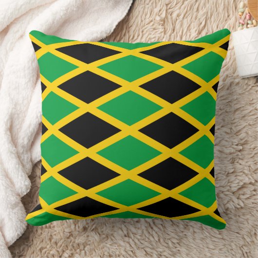 Jamaican flag pattern pillow クッション (ブランケット)