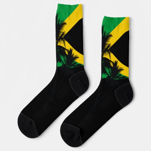 Jamaican Flag Tropical Palm Trees ソックス (左)