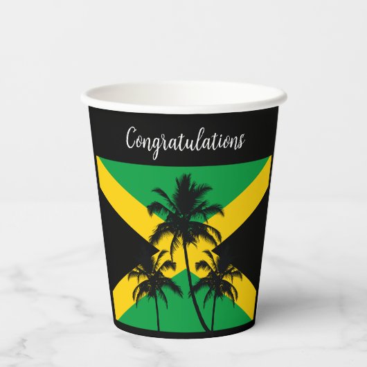 Jamaican Flag Wedding Congratulations 紙コップ (裏面)