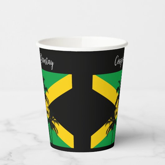 Jamaican Flag Wedding Congratulations 紙コップ (左)