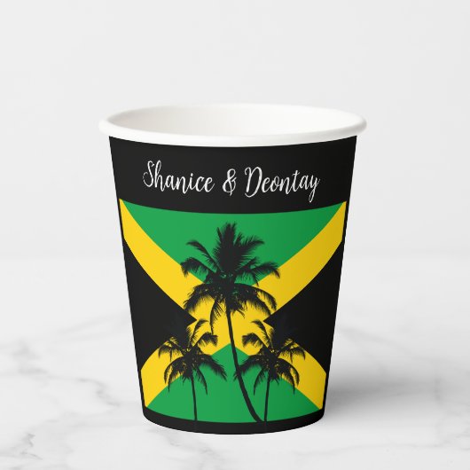 Jamaican Flag Wedding Congratulations 紙コップ (正面)