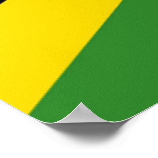 Jamaican Flag with Jamaica Word World Flags ポスター (角)