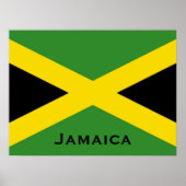 Jamaican Flag with Jamaica Word World Flags ポスター (正面)