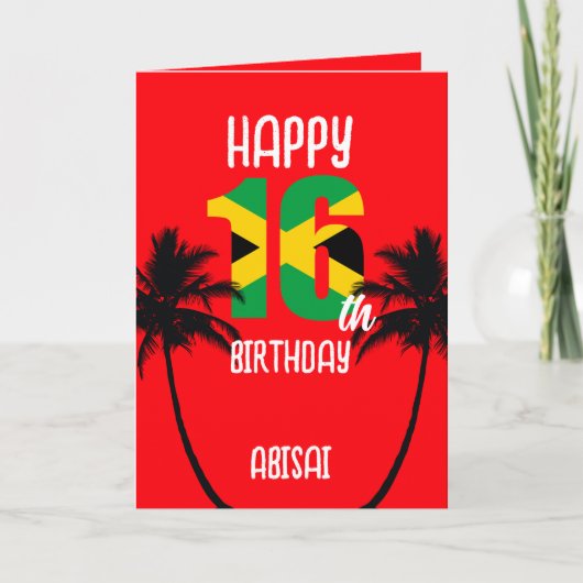 Jamaican Happy 16th Birthday カード (正面)